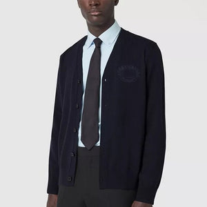 [국내배송] 버버리 오크 리프 크레스트 자수 가디건 네이비