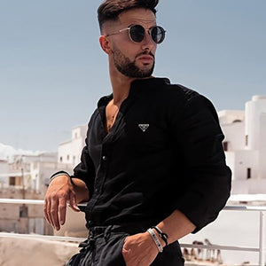 [국내배송/당일출고] 프라다 사피아노 삼각 로고 코튼 셔츠 2color