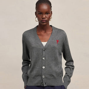 [국내배송] 아미 스몰 하트 로고 자수 가디건 여성용 5color - 컬러 추가 입고 -