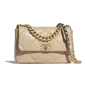샤넬 19 플랩백 베이지 M/L