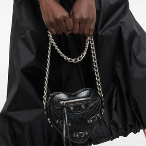 발렌시아가 르카골 하트 미니 체인 숄더백 블랙