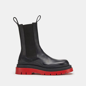 보테가베네타 BV 타이어부츠 미들 블랙/레드