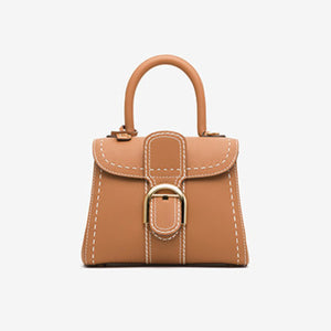 델보 브리앙 스티치 미니 토트백 카멜