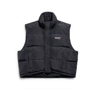 발렌시아가 폴리티컬 캠페인 푸퍼 패딩 조끼 블랙