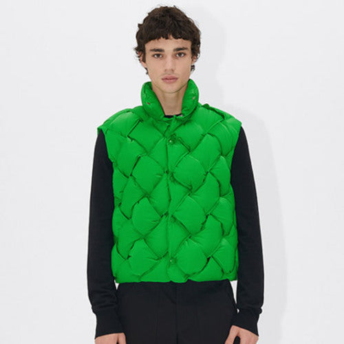 보테가베네타 인트레치아토 퀼팅 패딩 조끼 그린
