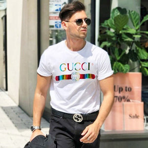 [국내배송/당일출고]구찌 메탈릭 로고 프린트 반팔티 2color