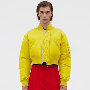 보테가베네타 크롭 패딩 자켓 옐로우