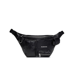 발렌시아가 슈퍼비지 벨트백 블랙