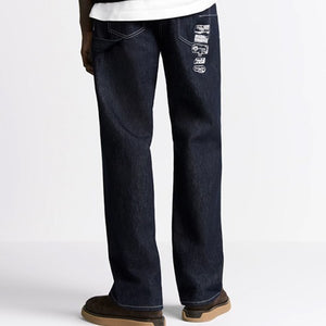 디올 아카이브 레이블 데님 팬츠 네이비블루