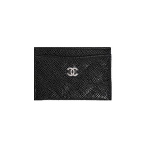 샤넬 클래식 카드지갑 캐비어 블랙/은장