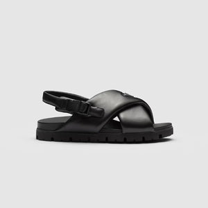 프라다 패딩 나파 가죽 크리스크로스 샌들 2X3089