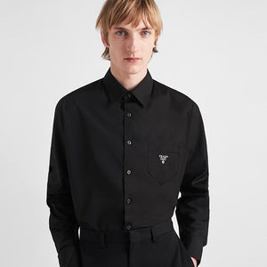 [국내배송] 프라다 밀라노 로고 포켓 셔츠 블랙