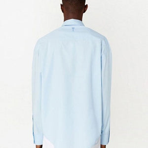 [국내배송] 아미 드 꾀흐 하트 백로고 코튼 셔츠 블루