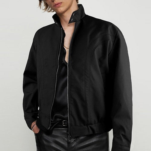 [국내배송] 세인트로랑 시그니처 로고 자수 집업 자켓 블랙