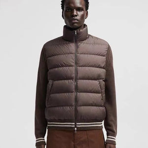 몽클레어 패딩 코튼 가디건 브라운