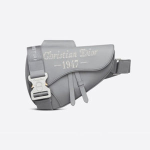 디올 1947 로고 새들백 그레이 (주지훈 착용)