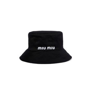 [국내배송] 미우미우 코튼 드릴 버킷햇 블랙 (장원영 착용)
