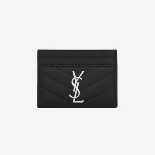 세인트로랑 모노그램 마틀라세 카드지갑 블랙/은장