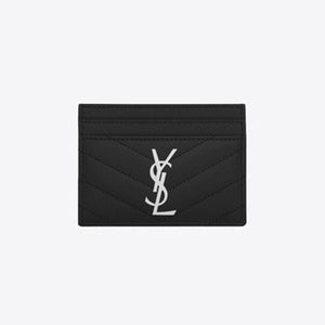 세인트로랑 모노그램 마틀라세 카드지갑 블랙/은장