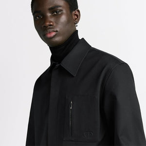 디올 CD 아이콘 자수 코튼 셔츠 블랙