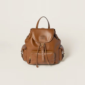 미우미우 가죽 백팩 브라운 5BZ042 (민니,장원영 착용)