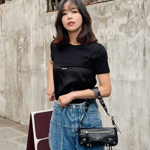 발렌시아가 르카골 슬링백 XS 블랙 (기은세 착용)