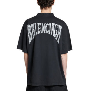 [국내배송] 발렌시아가 핸드 드로우 반팔티 블랙