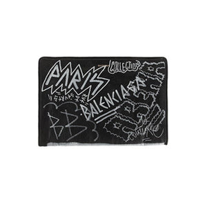 발렌시아가 그래피티 바자 클러치백 블랙/화이트