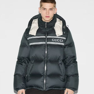 구찌 로고 나일론 푸퍼 재킷 네이비 794822