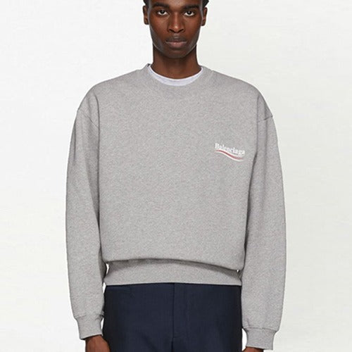 [국내배송] 발렌시아가 폴리티컬 웨이브 자수 로고 맨투맨 4color - 컬러 추가 입고 -