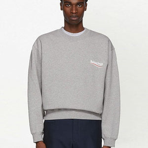 [국내배송] 발렌시아가 폴리티컬 웨이브 자수 로고 맨투맨 4color - 컬러 추가 입고 -