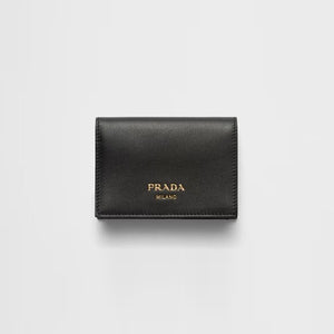 프라다 로고 가죽 스몰 지갑 블랙 1MV021