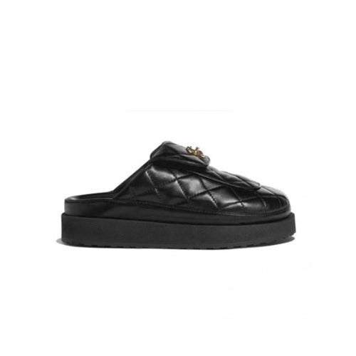 샤넬 CC 턴락 퀼팅 뮬 슬라이드 블랙 G45431