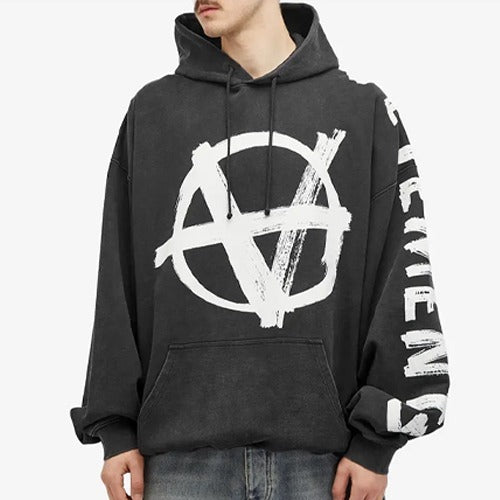 [국내배송] 베트멍 더블 아나키 후드티 블랙