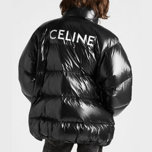 셀린느 백로고 나일론 패딩 파카 자켓 블랙