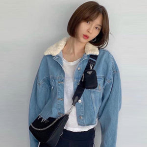 프라다 테수토 체인 스트랩 호보백 블랙 (김수미 착용)