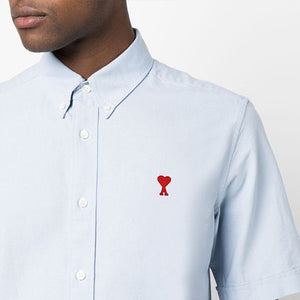 [국내배송] 아미 하트 로고 옥스포드 반팔 셔츠 3color
