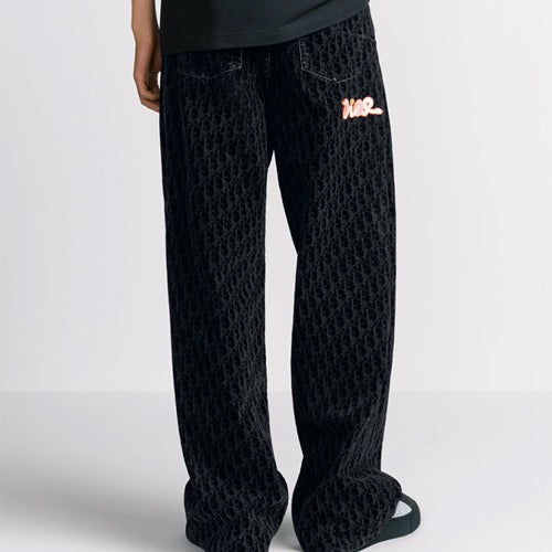 디올 X 카우스 오블리크 데님 진 팬츠