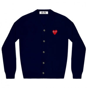 [국내배송/당일출고] 꼼데가르송 V 가디건 네이비/레드와펜