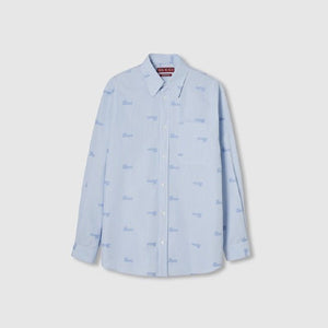 구찌 로고 자수 스트라이프 포플린 셔츠 814715