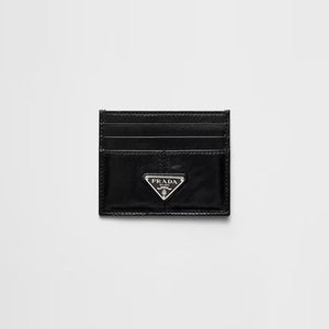 프라다 광택 가죽 카드 지갑 블랙 2MC025