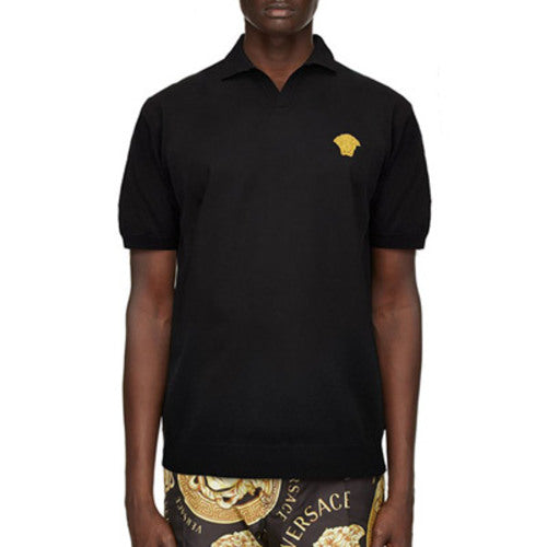 [국내배송] 베르사체 메두사 로고 자수 니트 반팔 카라티 3color