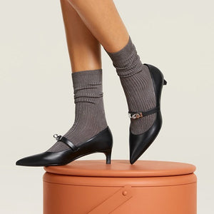 에르메스 키아라 40 펌프스 힐 블랙