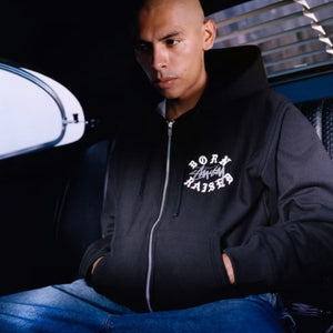 [국내배송] 스투시 X 본앤레이즈드 후드 집업 블랙