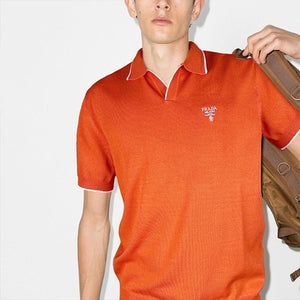 [국내배송] 프라다 밀라노 자수 카라 니트반팔 4color