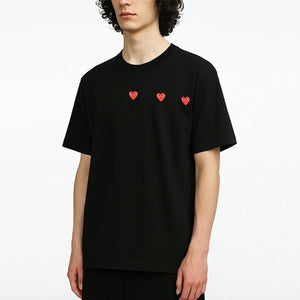 [국내배송] 꼼데가르송 트리플 미니 하트 반팔티 2color