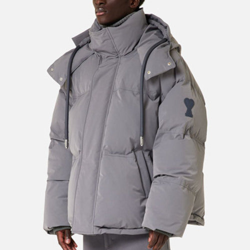 아미 드 꾀흐 패치 다운 패딩 자켓 그레이