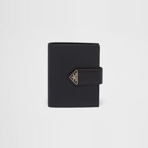 프라다 사피아노 및 가죽 반지갑 블랙 1MV204