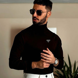 [국내배송/당일출고] 프라다 사피아노 삼각 로고 터틀넥 블랙