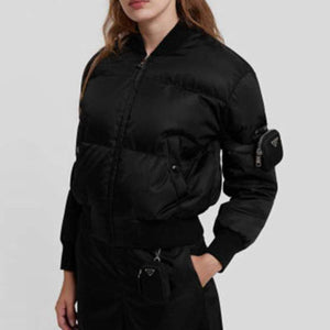 프라다 파우치 개버딘 봄버 숏패딩 자켓